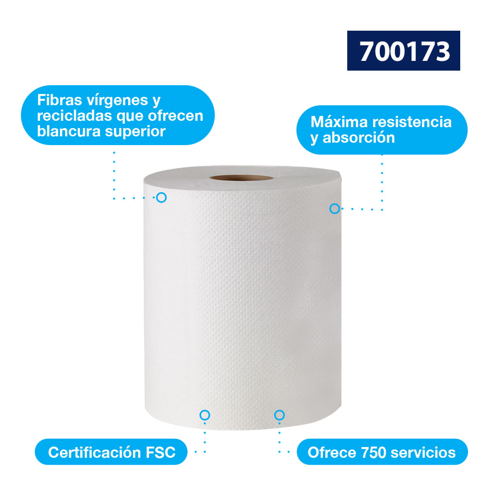 Toalla de Papel En Rollo Para Dispensador 6 Rollos / 180 mts | Tork