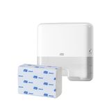 Tork Dispensador Toalla Xpress Elevation Blanco + Toalla Interdoblada Advanced 12 Paq / 250 hjs