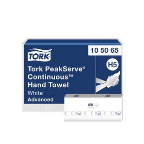 Tork PeakServe® Toallas de papel para manos Continua Advanced | Caja con 12 paquetes | 410 pzas c/u